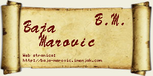 Baja Marović vizit kartica